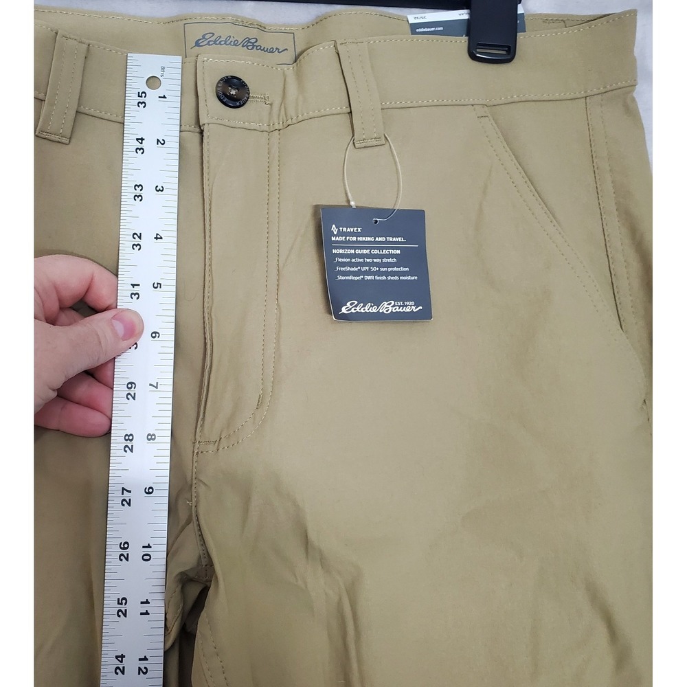 Eddie Bauer Pants Mr Horizon Guide Chino Saddle Mens 35x32 Travex Tan NWT - Picture 9 of 11